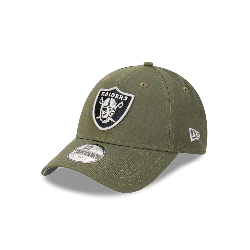 Las Vegas Raiders Hat - Olive Grey NFL 9Forty Strapback Cap - New Era