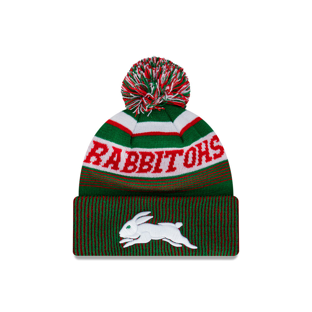 South Sydney Rabbitohs Beanie - NRL 2024 Official Team Colour Speed Collection Pom Knit - New Era