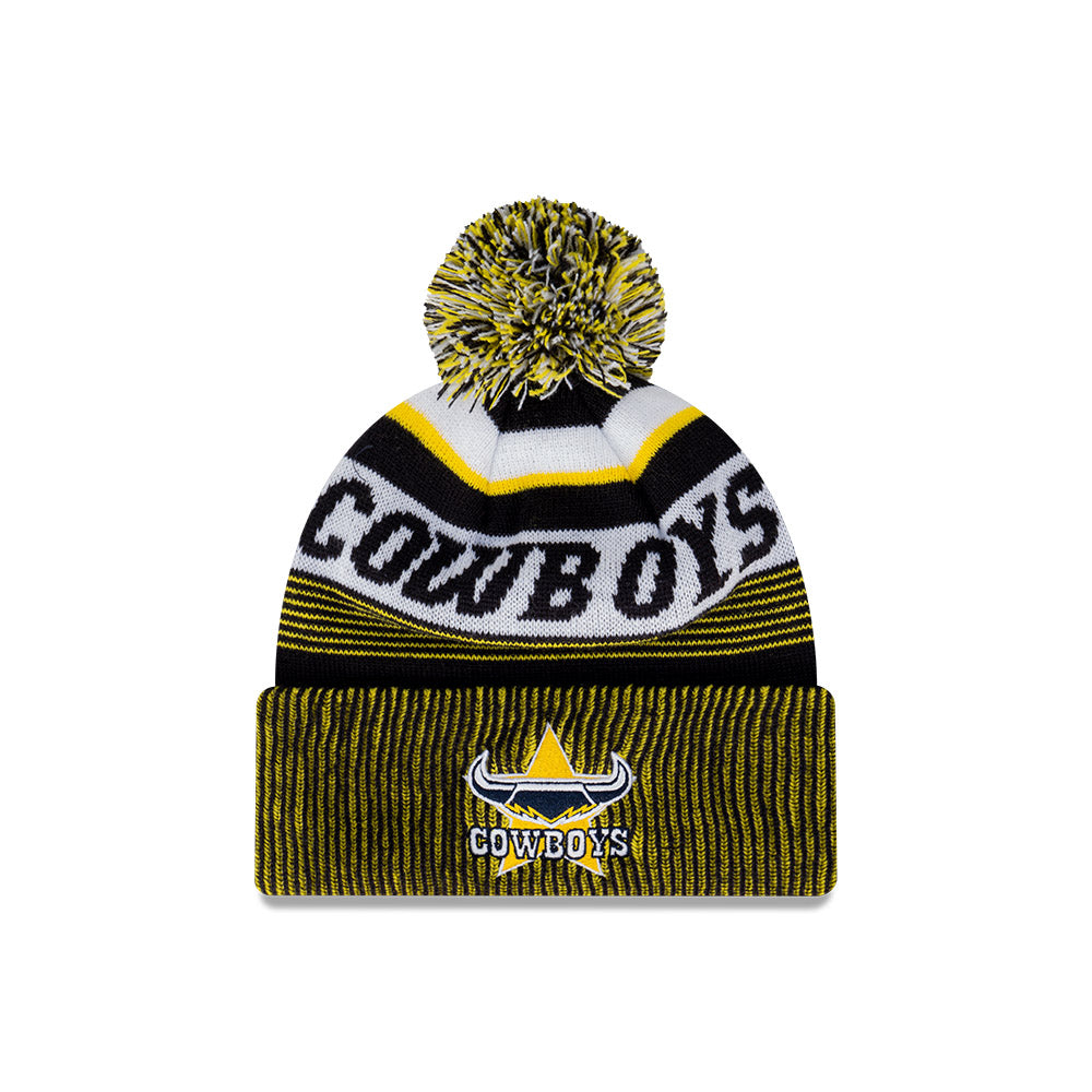 North Queensland Cowboys Beanie - NRL 2024 Official Team Colour Speed Collection Pom Knit - New Era