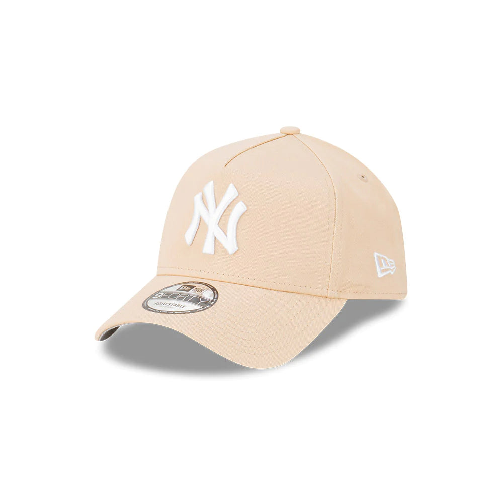 New York Yankees Hat - Oatmilk 9Forty A-Frame MLB Snapback Cap - New Era