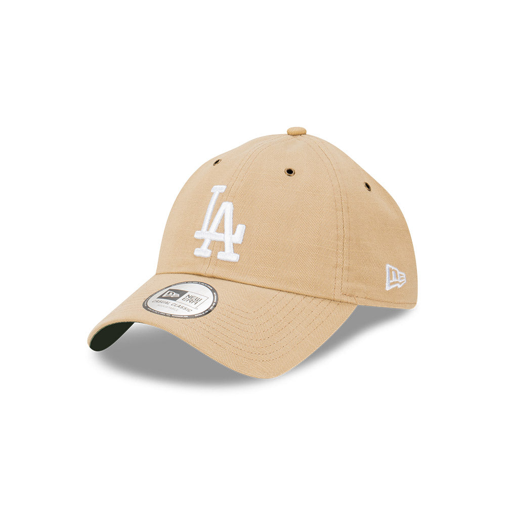 Los Angeles Dodgers Hat - Camel Herringbone Collection Casual Classic MLB Strapback Cap - New Era
