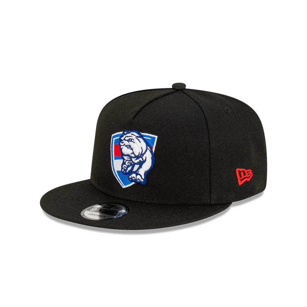 Western Bulldogs Hat - 2023 AFL Black 9Fifty A-Frame Snapback Cap - New Era