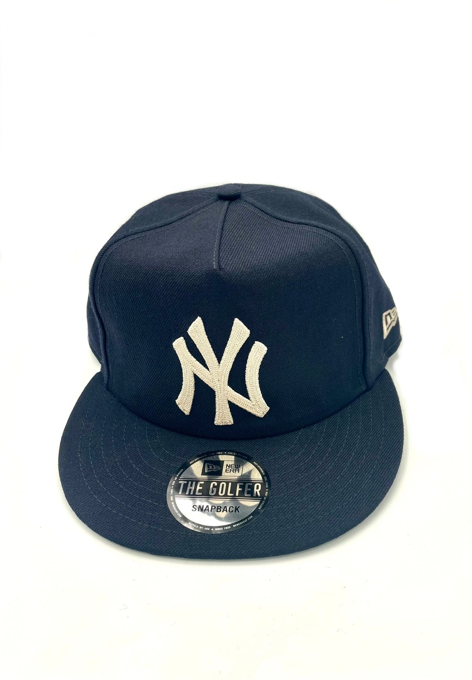 New York Yankees Hat - Navy Golfer Chain Stitches Classic Logo Snapback Cap - New Era