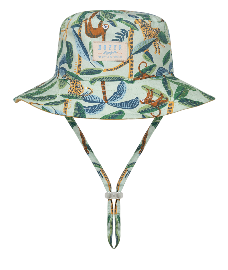 Dozer Baby Boys Bucket Hat - Multi Coloured Tropical Jungle Print - Kamay - Reversible With 50+ UPF Protection