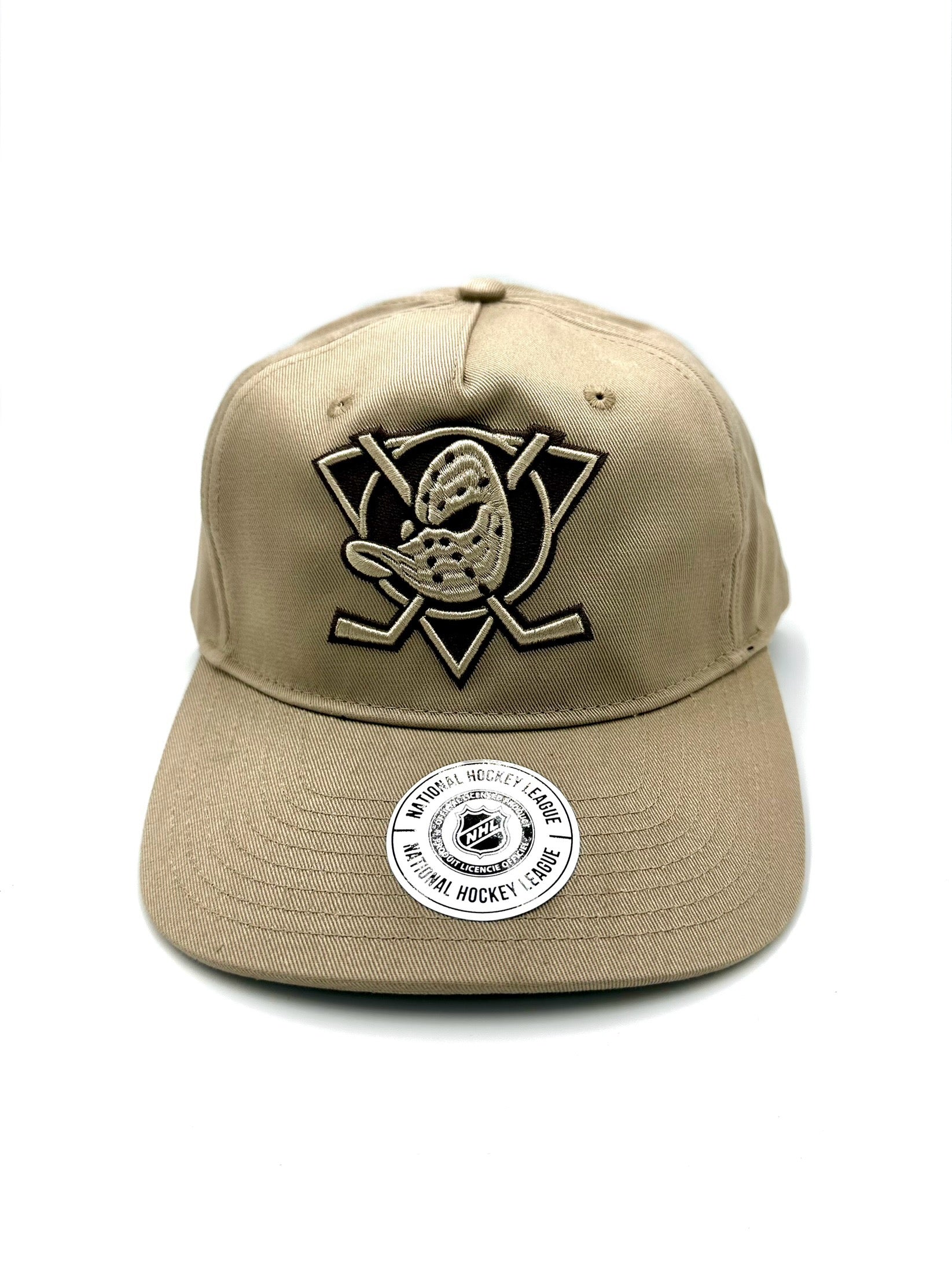 Anaheim Ducks Hat - Desert Taupe Tonal Stark Deadstock NHL Snapback Cap - Majestic Athletic