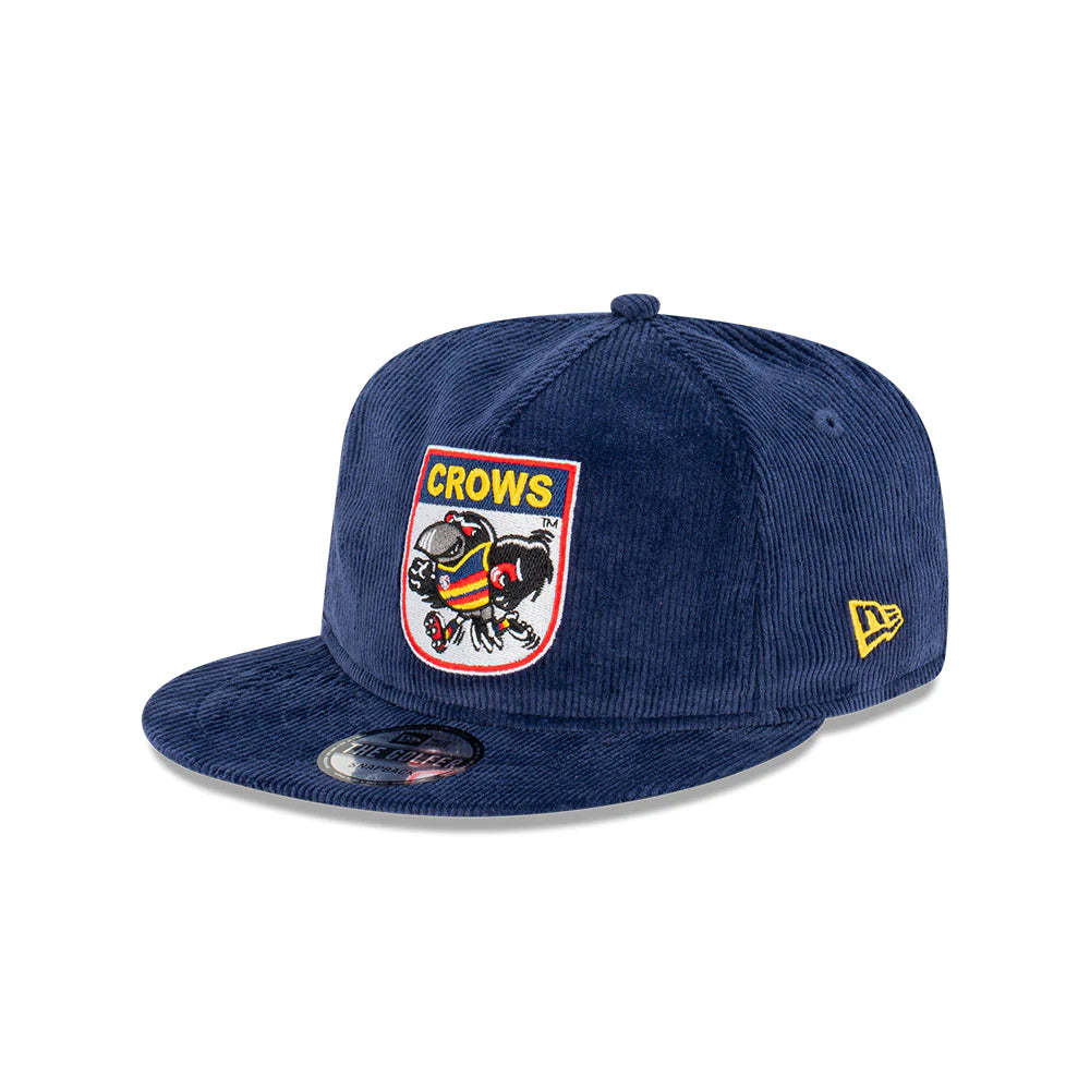 Adelaide Crows Hat - 2023 AFL Mascot Navy Blue Corduroy The Golfer Snapback Cap - New Era