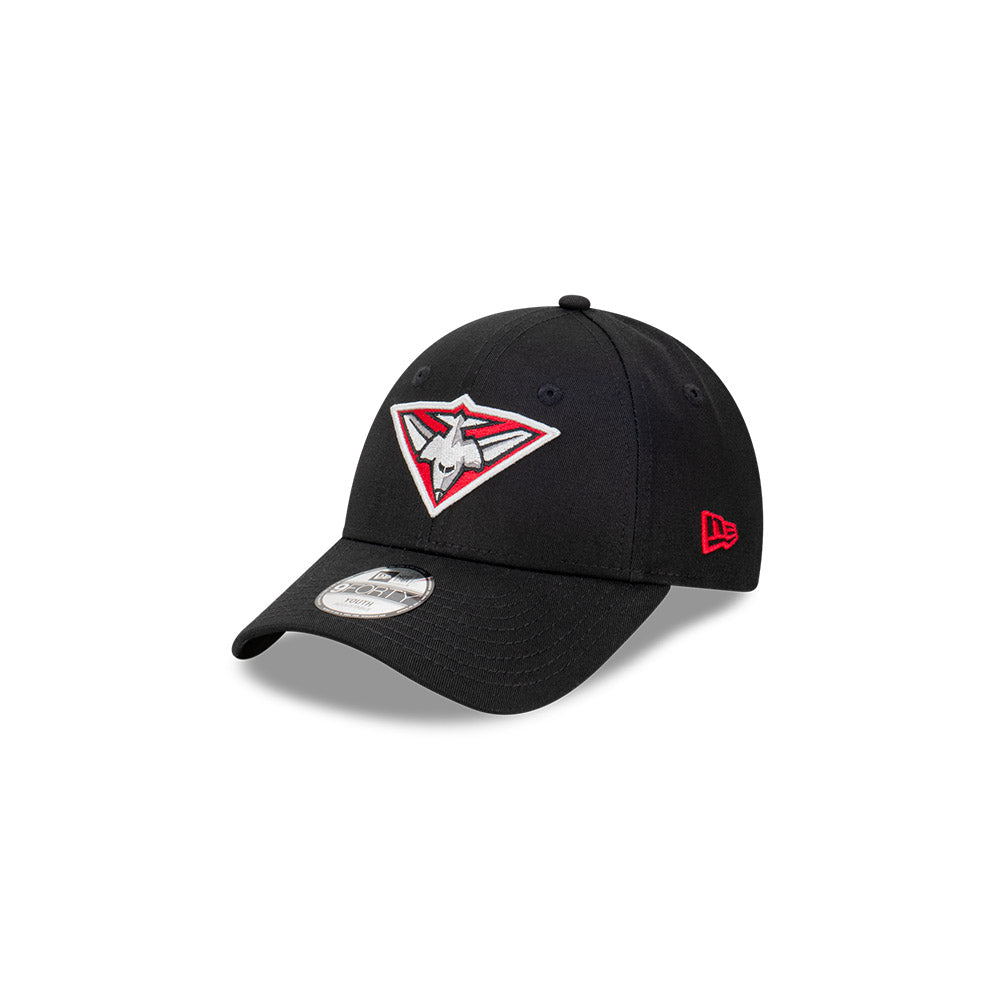 Essendon Bombers Kids Hat - AFL 2024 Official Team Colour Black 9Forty Kids Strapback Cap - New Era - Youth - Child - Toddler