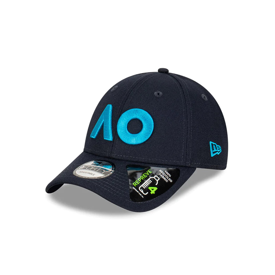 Australian Open Hat - 2024 Core AO Black 9Forty Strapback Cap - New Era