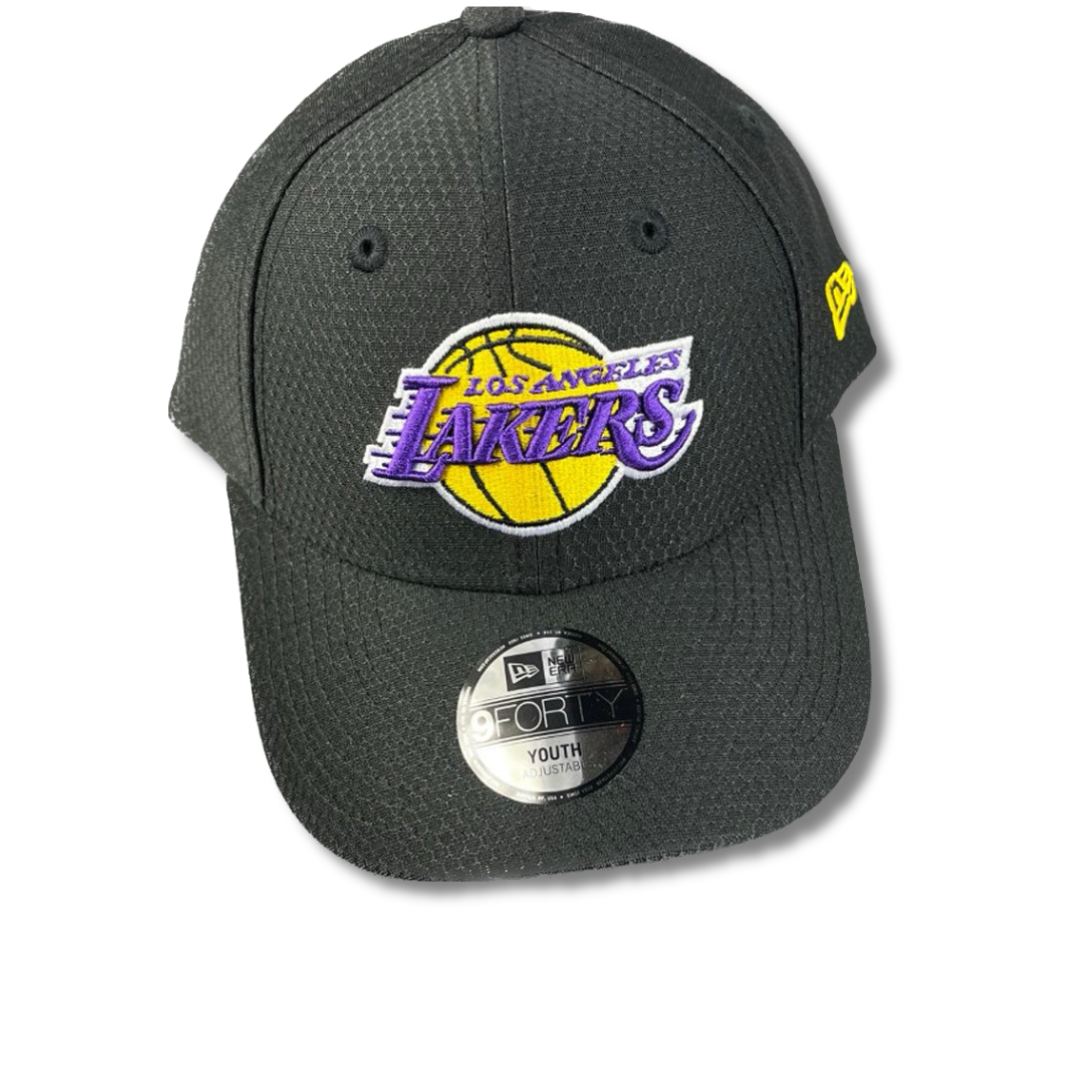 LA Lakers Youth Hat - Black Hex NBA Snapback Cap - New Era