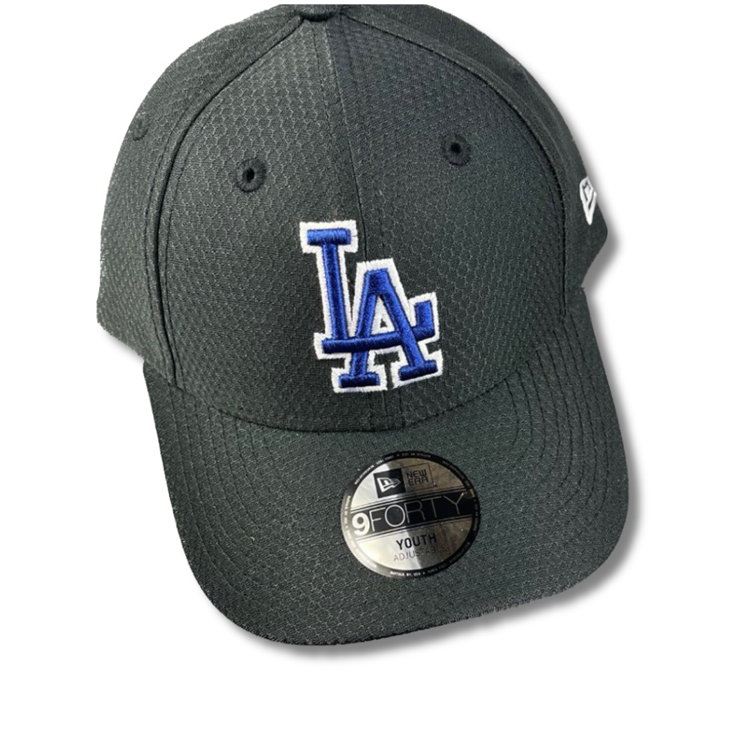 LA Dodgers Youth Hat - Black Hex MLB Baseball Snapback Cap - New Era