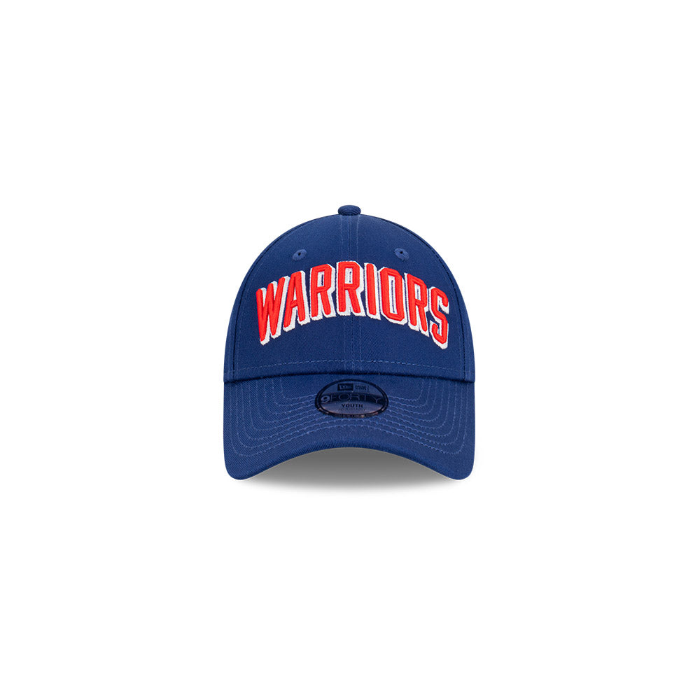 Golden State Warriors Youth Hat - Blue NBA Wordmark Strapback - New Era