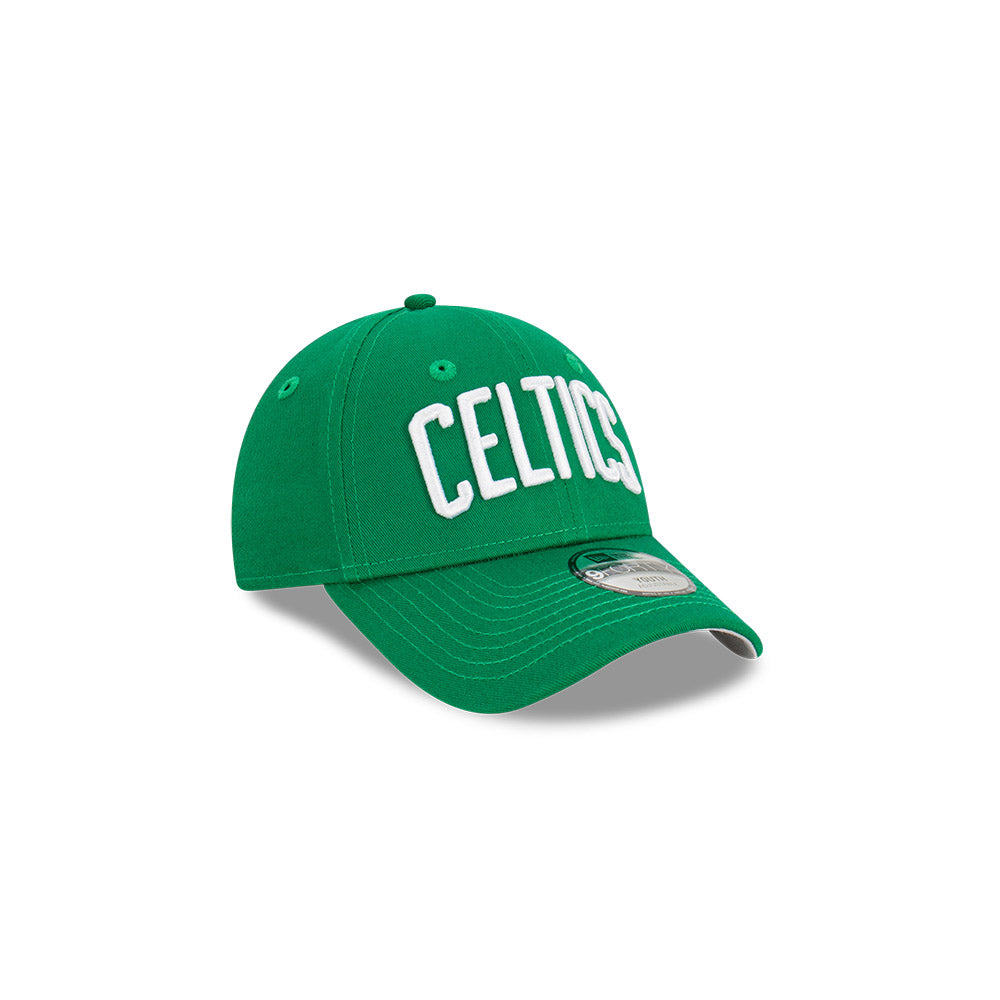 Boston Celtics Youth Hat - Green NBA Wordmark Strapback - New Era