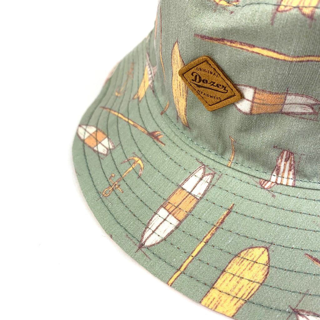 Dozer Baby Boys Bucket Hat Khaki Ocean Themed Print Lochiel