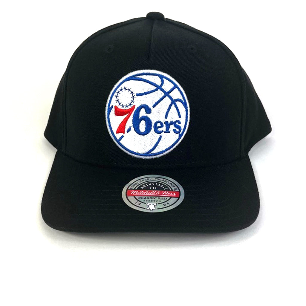 Philadelphia 76ers Hat Black With Colour Logo Redline Snapback Mitchell Ness