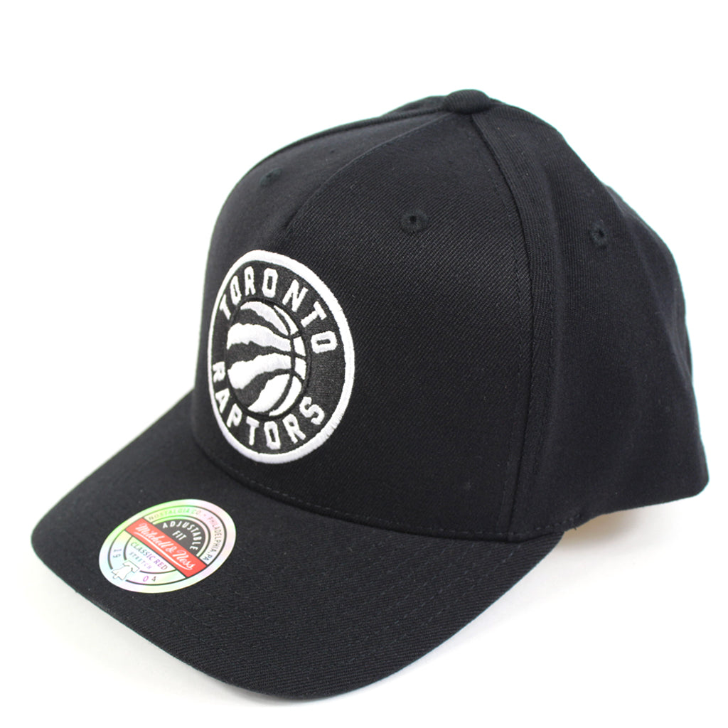 Mitchell and Ness Toronto Raptors Black White Logo Redline Snapback