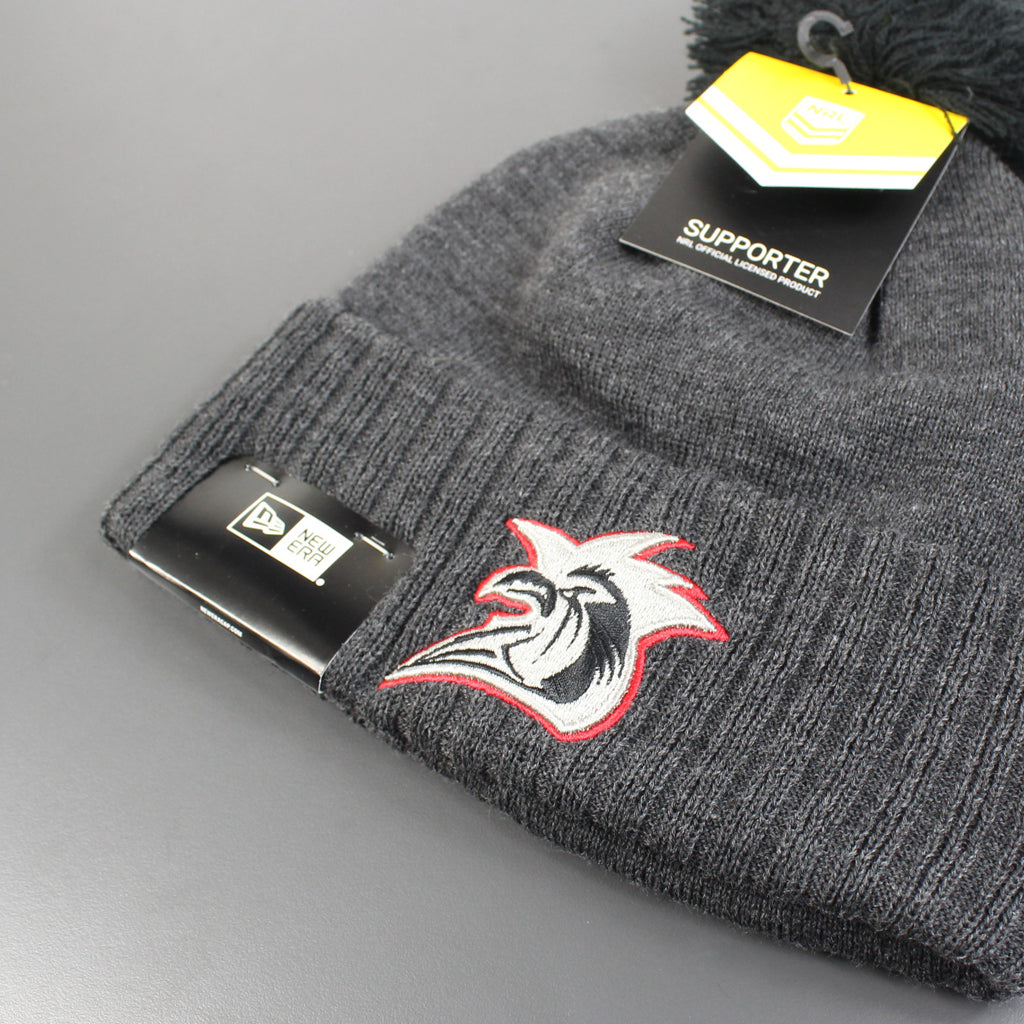 Sydney Roosters Beanie Black Pop Knit NRL 2021 Winter Collection New Era