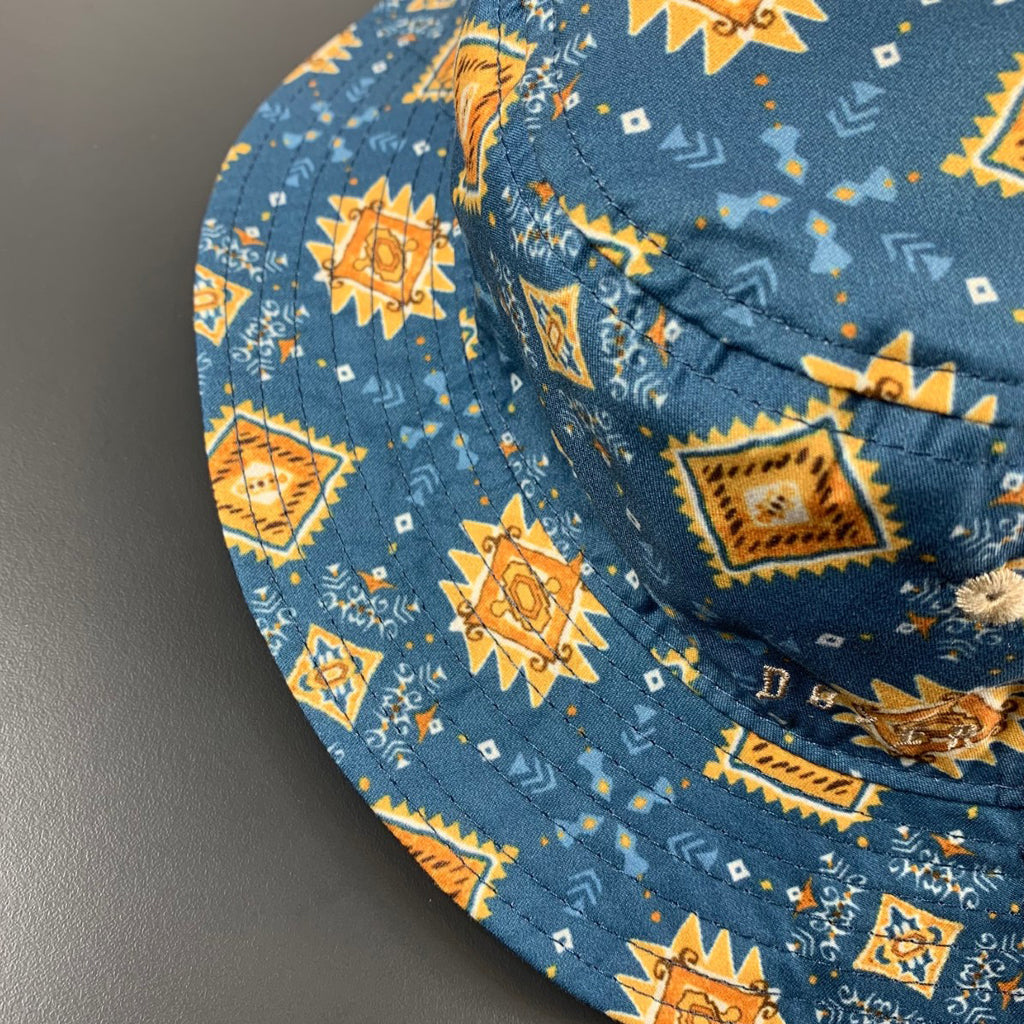 Dozer Boys Bucket Hat Navy With Pattern Merimbula