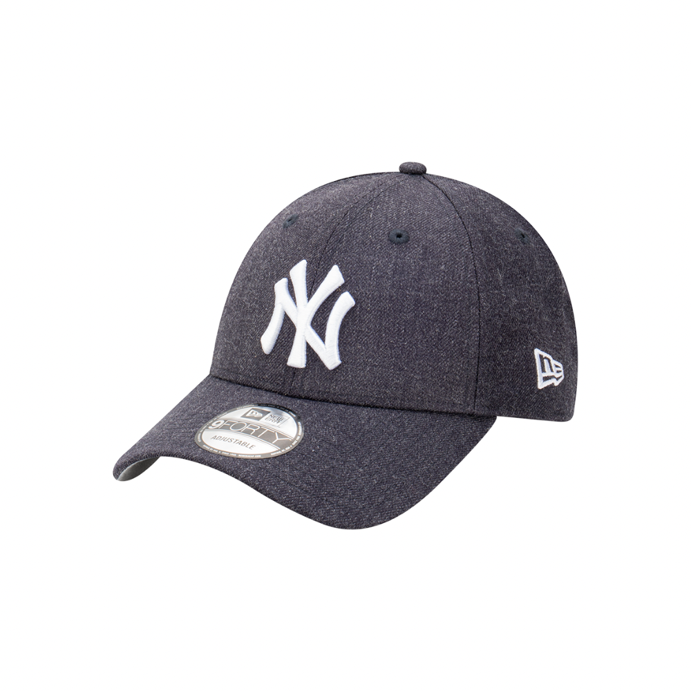 New York Yankees Hat - Heather Collection Dark Grey 9Forty MLB Snapback Cap - New Era