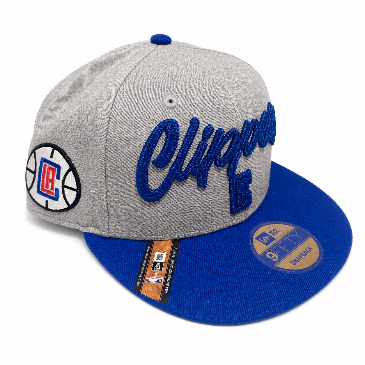 LA Clippers Hat - Vintage Grey Blue NBA 20 Draft 9Fifty Snapback Cap - New Era