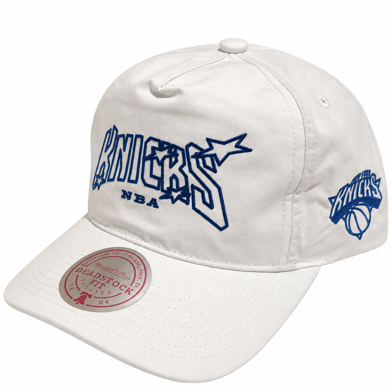 New York Knicks Hat - White NBA Outer Limits Origins Deadstock Snapback - Mitchell & Ness