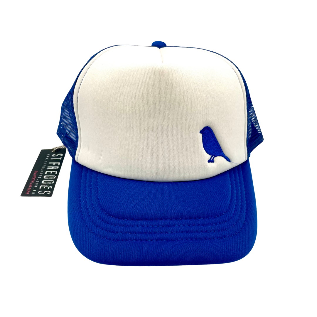 St Freddes Trucker Hat - Blue White 2-tone Bird Foam Palette Trucker Snapback