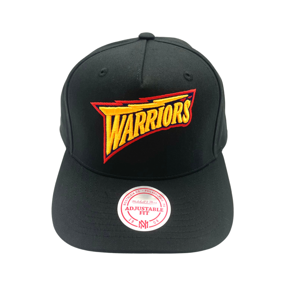 Golden State Warriors Hat - Black NBA Team Colour Logo Hardwood Classic Snapback Cap - Mitchell & Ness