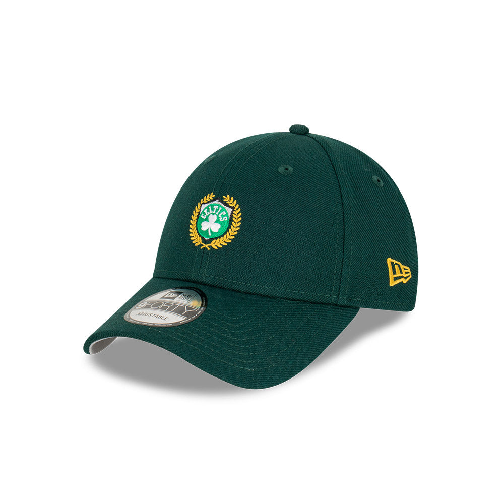 Boston Celtics Hat - NBA Laurel Leaf Collection Green 9Forty Strapback - New Era