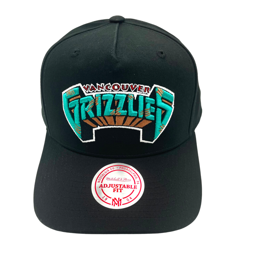 Vancouver Grizzlies Hat - Black NBA Team Colour Logo Hardwood Classic Snapback Cap - Mitchell & Ness