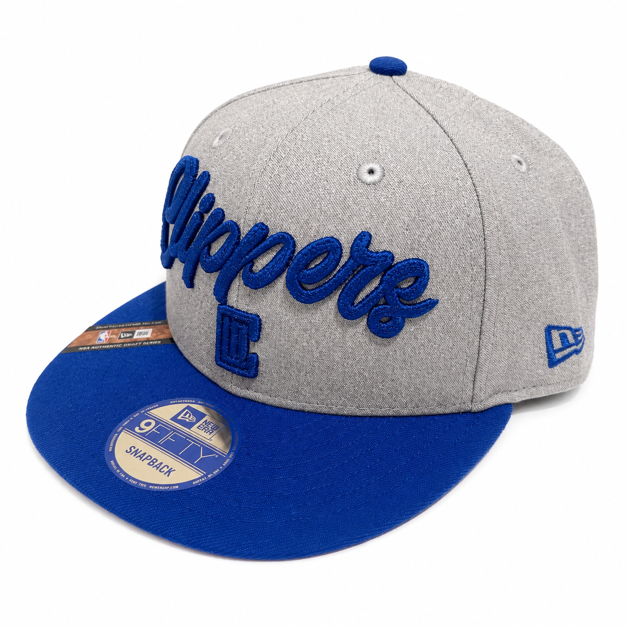 LA Clippers Hat - Vintage Grey Blue NBA 20 Draft 9Fifty Snapback Cap - New Era