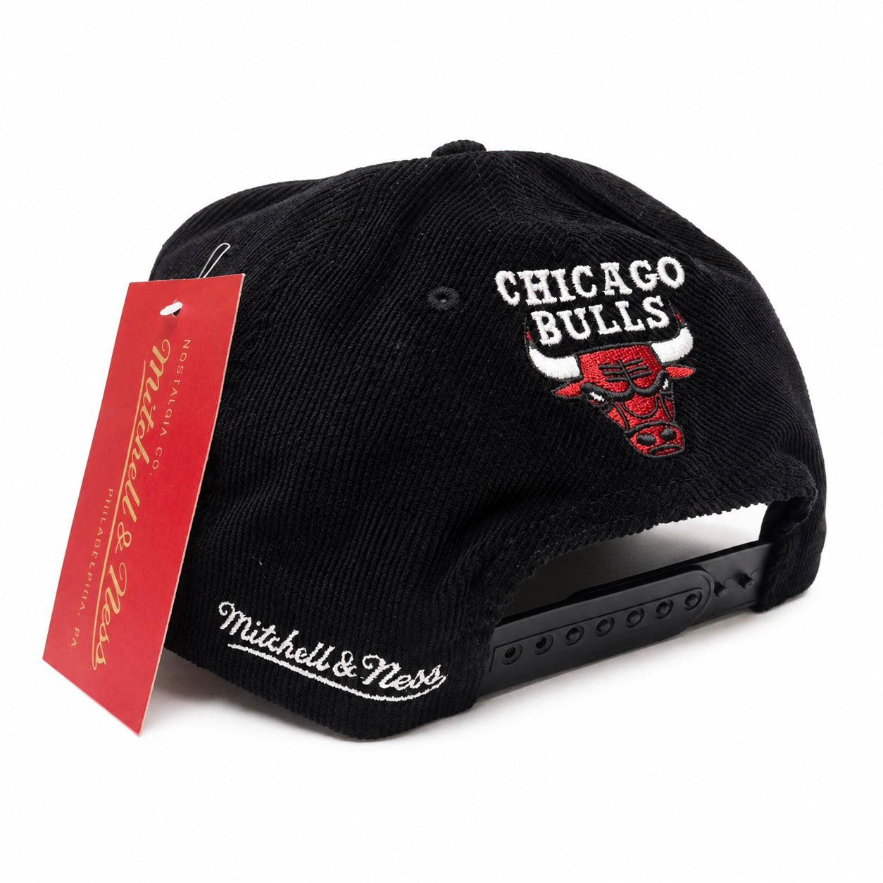 Chicago Bulls Hat - Black NBA Cord Arch Snapback - Mitchell & Ness