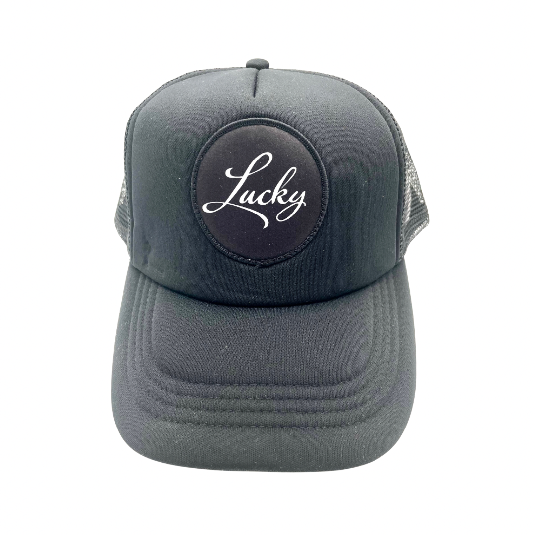 St Freddes Trucker Hat - Black Lucky Script Foam Palette Trucker Snapback Cap