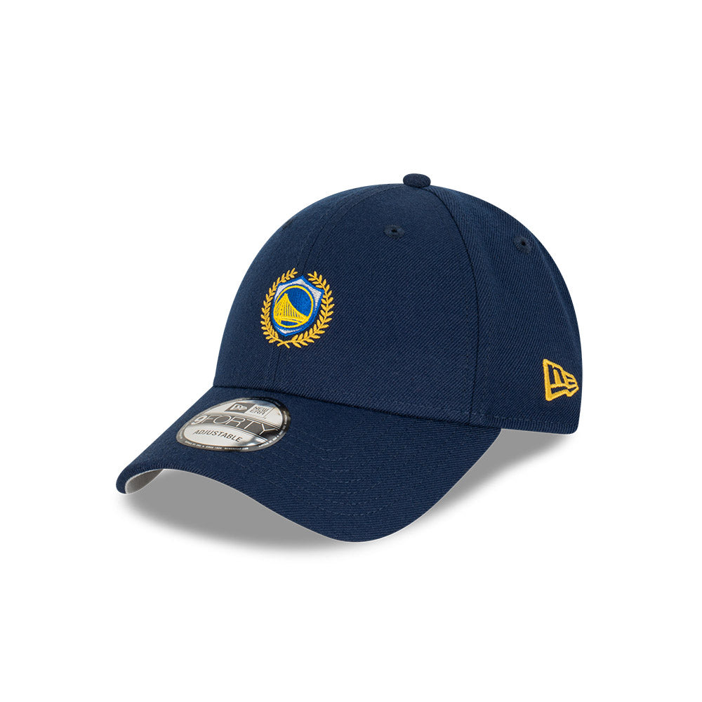 Golden State Warriors Hat - NBA Laurel Leaf Collection Blue 9Forty Strapback Cap - New Era