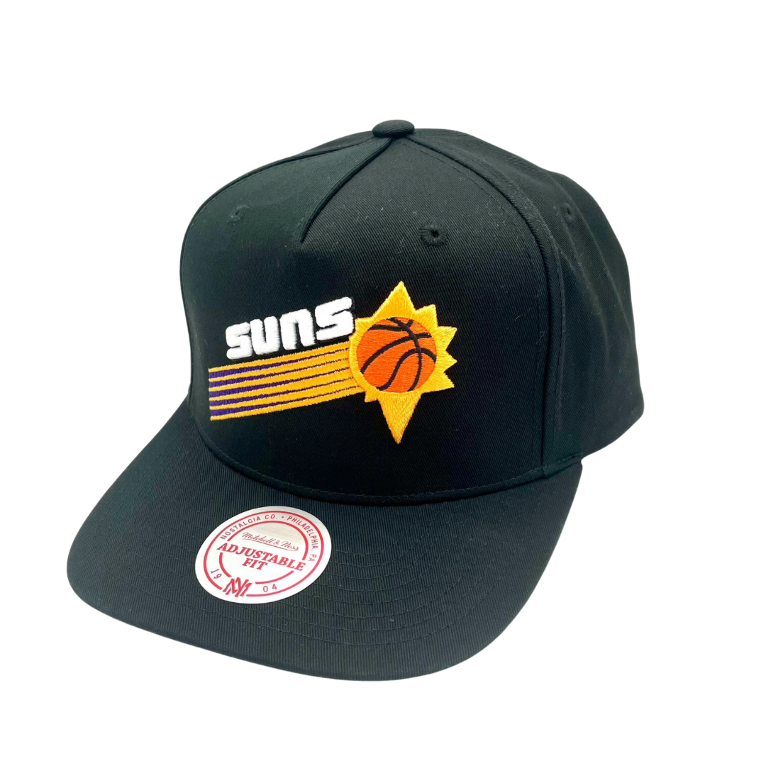 Phoenix Suns Hat - Black NBA Team Colour Logo Hardwood Classic Snapback Cap - Mitchell & Ness