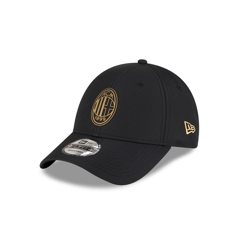 AC Milan Hat - Black Gold Serie A 9Forty Strapback Cap - New Era