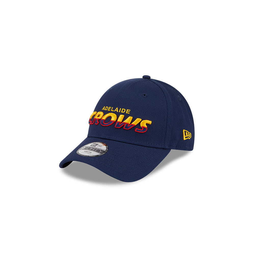 Adelaide Crows Youth Hat - AFL Split Script OTC 9Forty Kids Strapback Cap - New Era