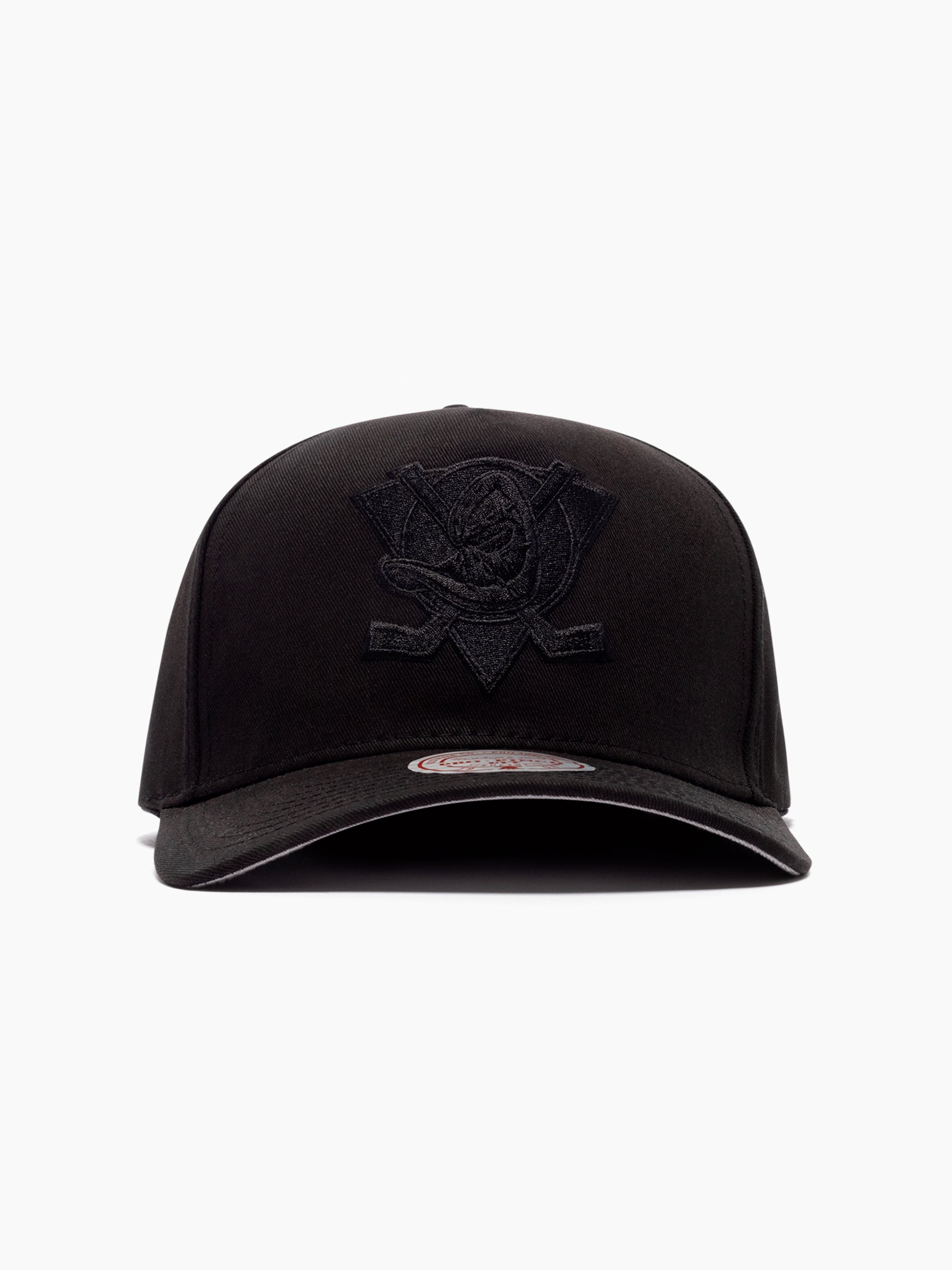 Anaheim Ducks Hat - Black EG Pro Pinch NHL Hockey Snapback Cap - Mitchell & Ness