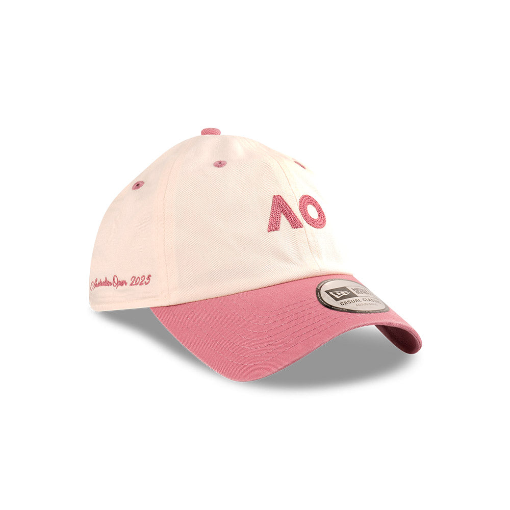 Australian Open Hat - 2025 Seasonal 2-Tone Wash AO Pink Tennis 9Forty Casual Classic Cap - New Era