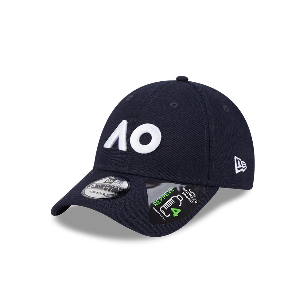 Australian Open Hat - 2026 Core AO Navy Tennis 9Forty Strapback Cap - New Era