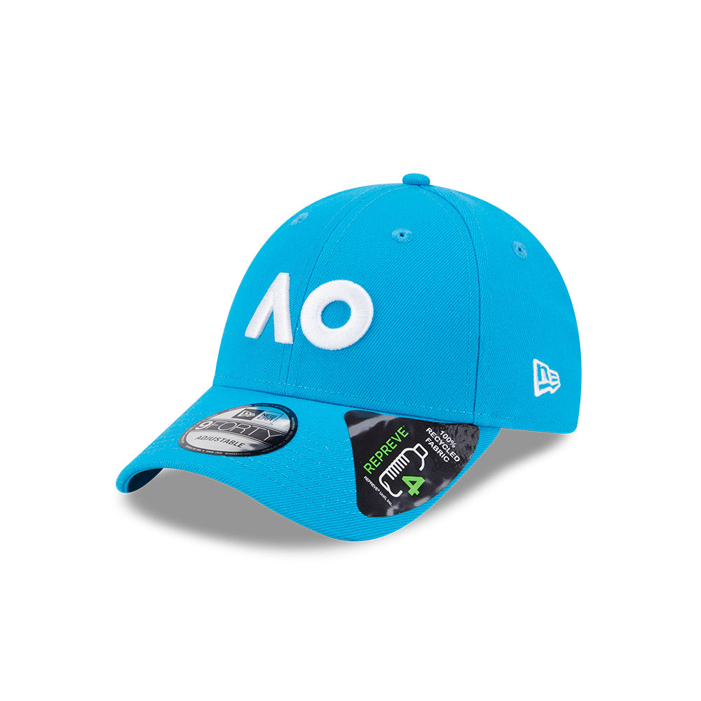 Australian Open Hat - 2026 Core AO Sun Wash Blue Tennis 9Forty Strapback Cap - New Era