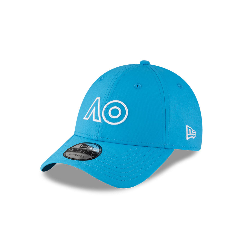 Australian Open Hat - 2026 Core Performance AO Sun Wash Blue Tennis 9Forty Snapback Cap - New Era