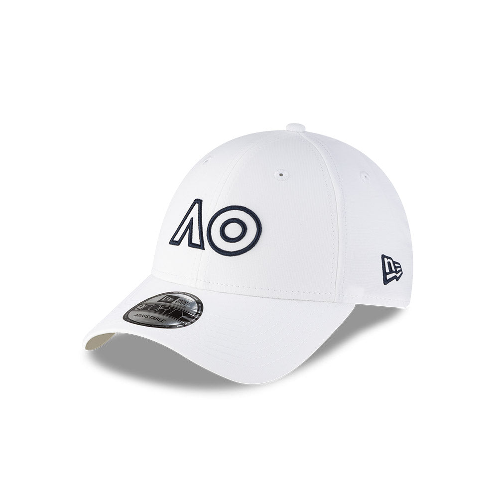 Australian Open Hat - 2026 Core Performance AO White Tennis 9Forty Snapback Cap - New Era