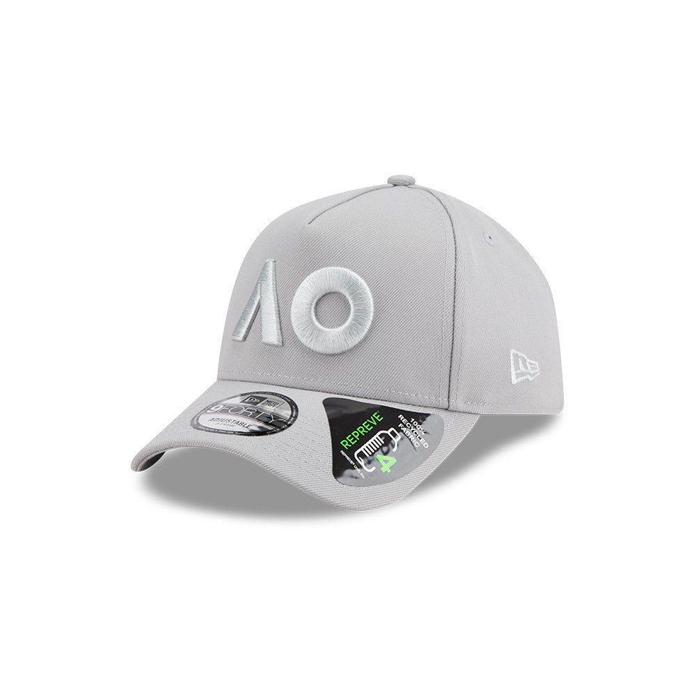 Australian Open Hat - 2026 Core Tonal AO Gray 9Forty A-Frame Snapback Cap - New Era