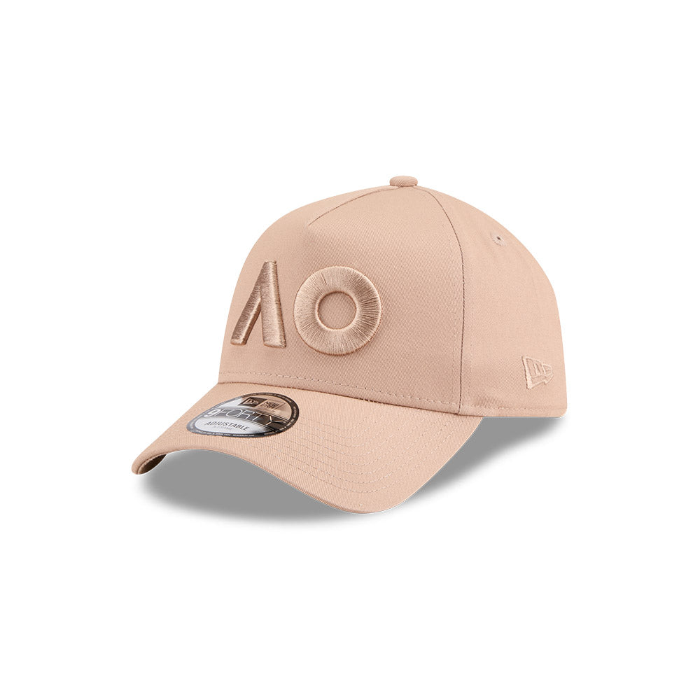 Australian Open Hat - 2026 Seasonal Tonal AO Beige 9Forty A-Frame Snapback Cap - New Era
