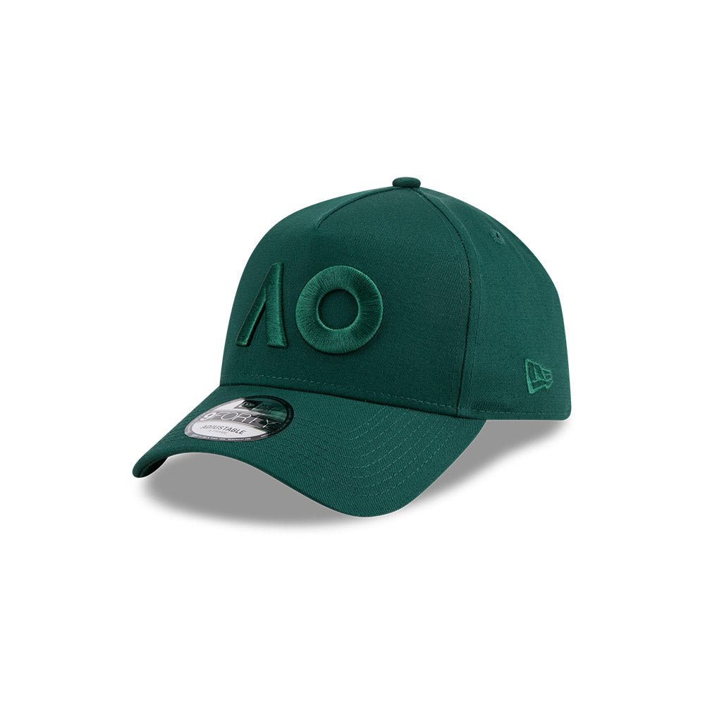 Australian Open Hat - 2026 Seasonal Tonal AO Dark Green 9Forty A-Frame Snapback Cap - New Era