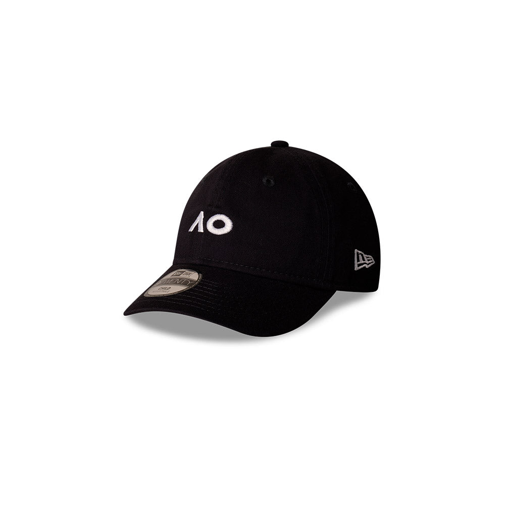 Australian Open Youth Hat - 2025 Core AO Navy 9Twenty Kids Strapback Cap - New Era