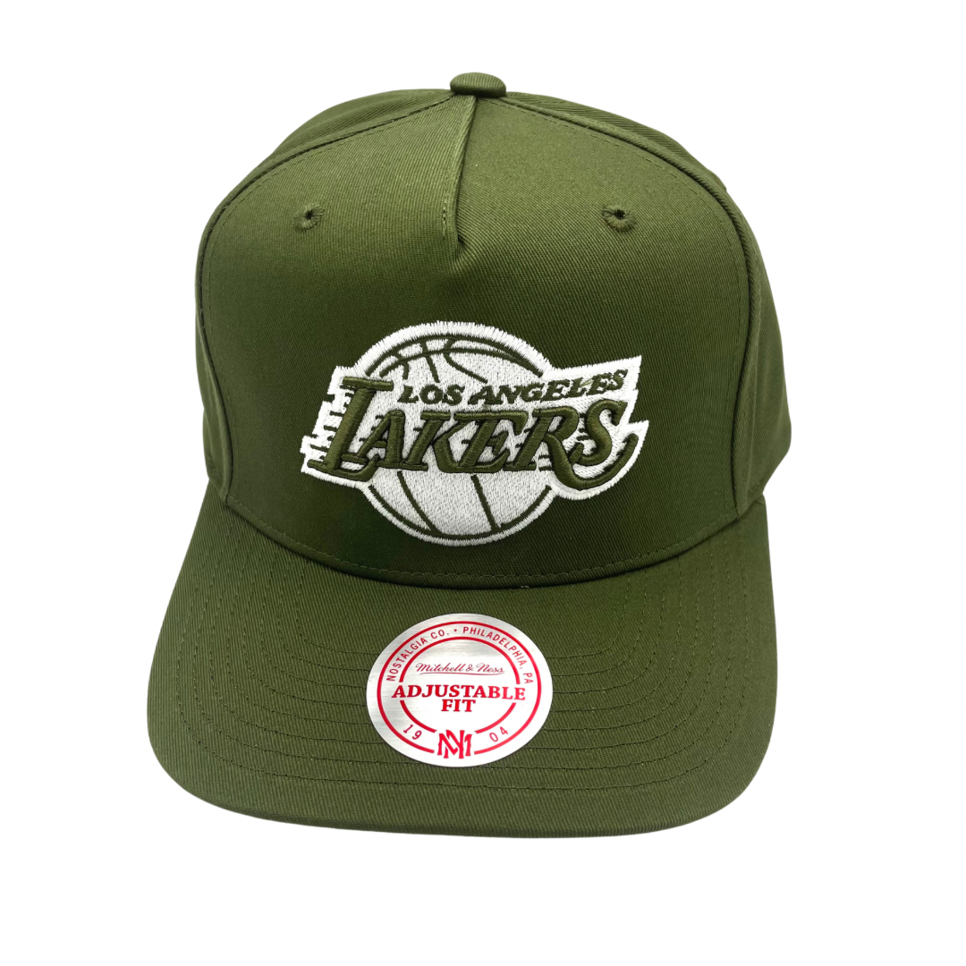 LA Lakers Hat - Olive NBA Core Sport OG Snapback Cap - Mitchell & Ness