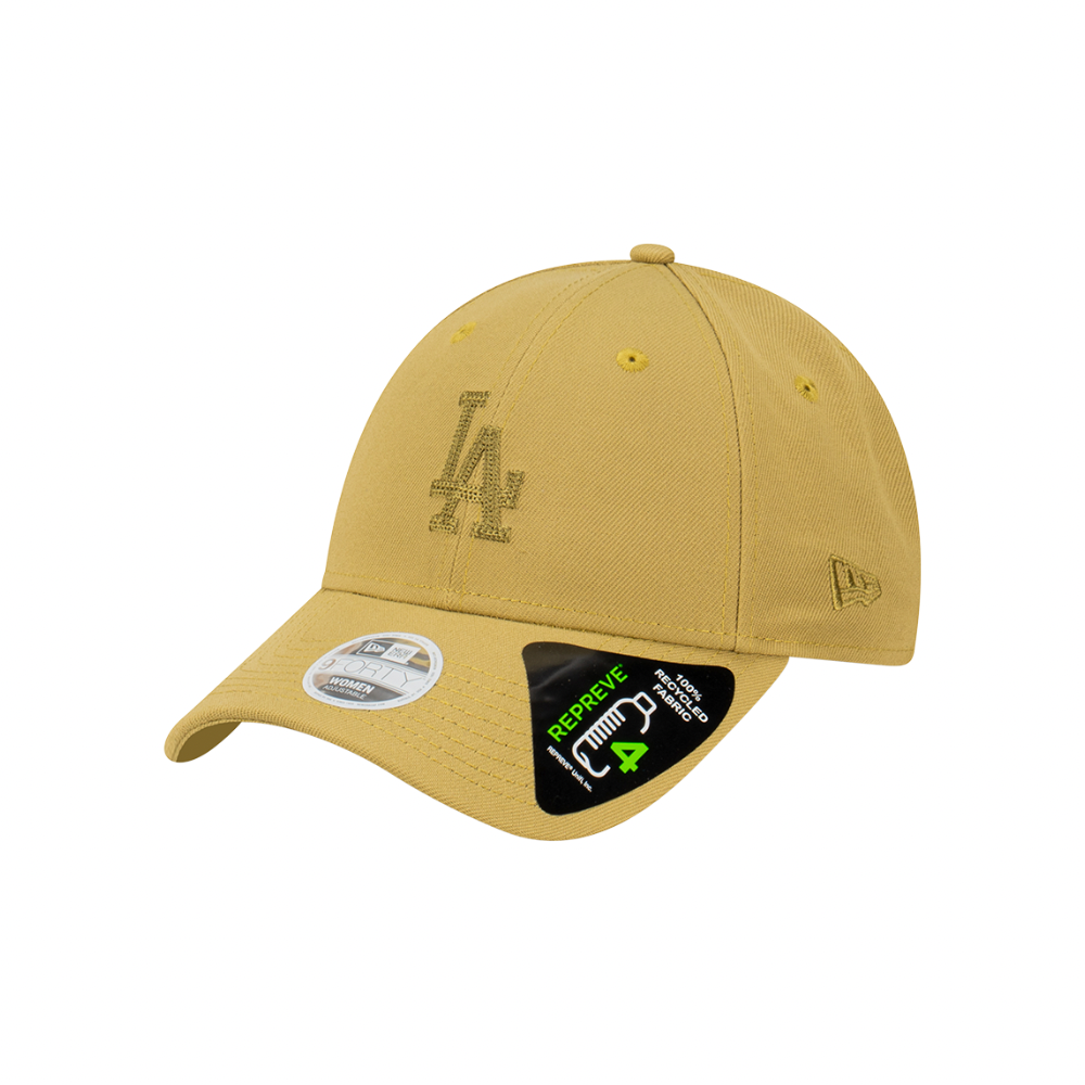 LA Dodgers Women's Cap - Repreve Olive Tonal Chainstitch 9Forty MLB Strapback Hat - New Era