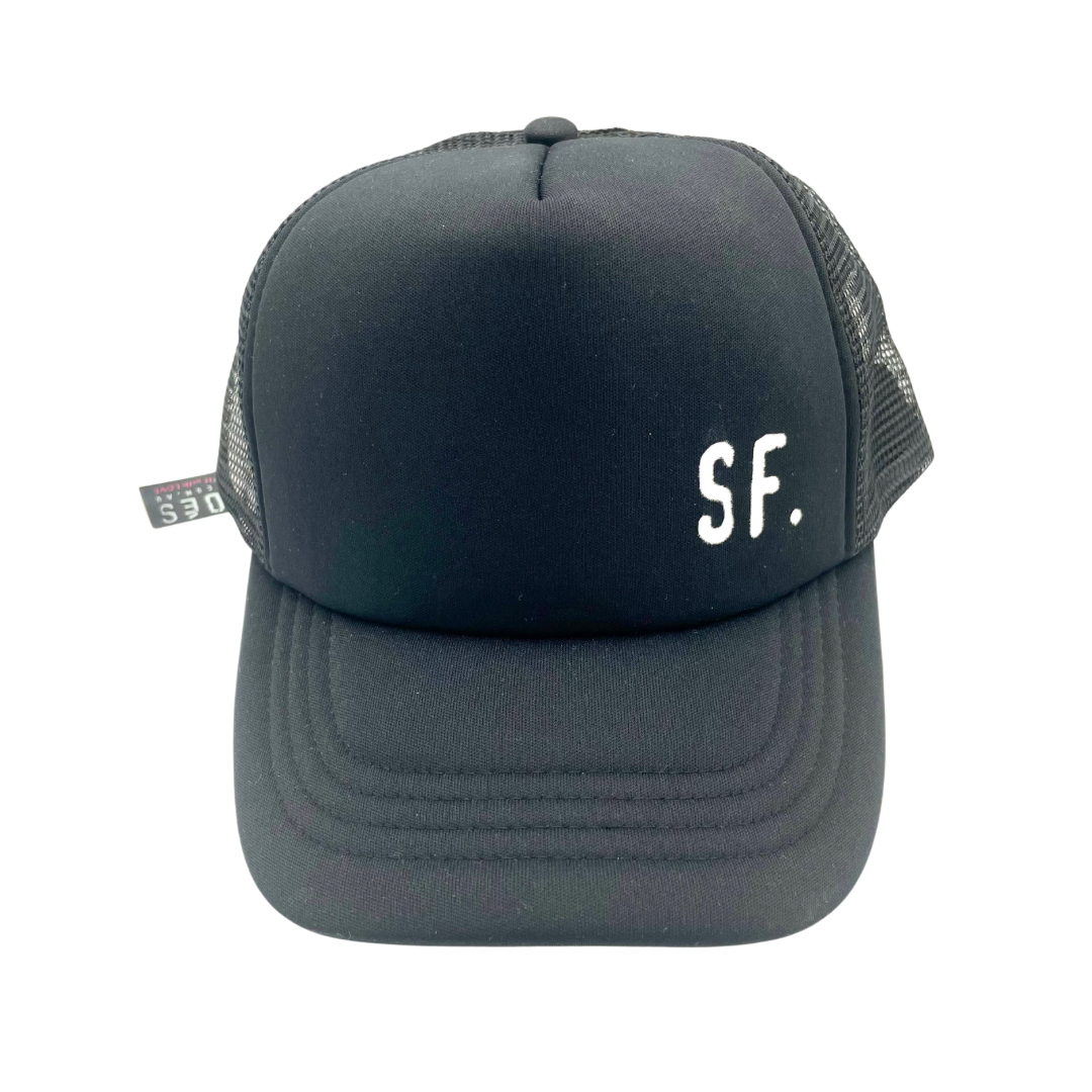 St Freddes Trucker Hat - Black SF Lettering Foam Palette Trucker Snapback Cap