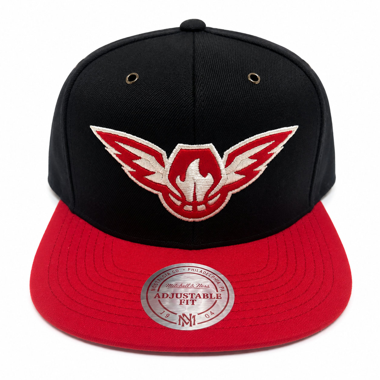 Atlanta Hawks Hat - NBA Black Red Swift Snapback Cap - Mitchell & Ness