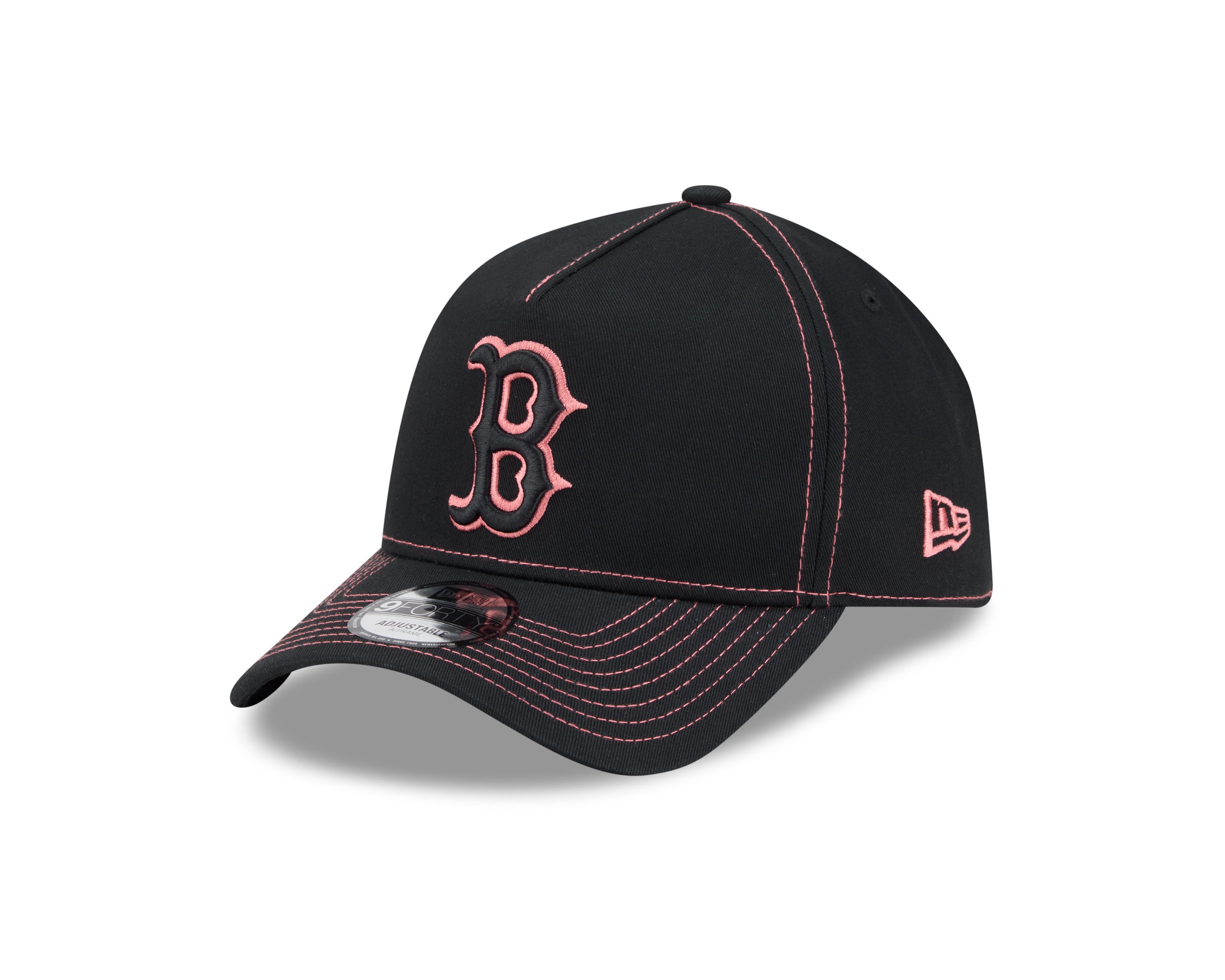 Boston Red Sox Hat - Black Colour Contrast 9Forty A-Frame MLB Snapback Cap - New Era